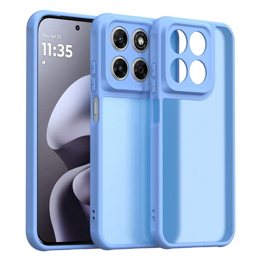 Frosted Translucent PC + TPU Phone Back Cover Case - For Motorola Moto G87 / G77 / G67
