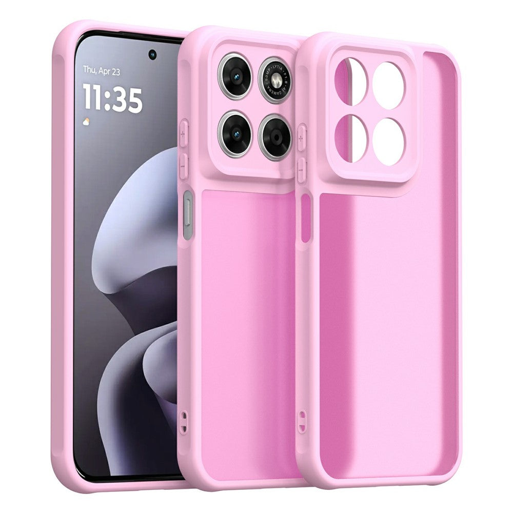 Frosted Translucent PC + TPU Phone Back Cover Case - For Motorola Moto G87 / G77 / G67