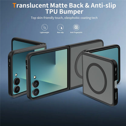 TPU Frame Acrylic Back MagSafe Case Phone Cover - For Samsung Galaxy Z Flip8
