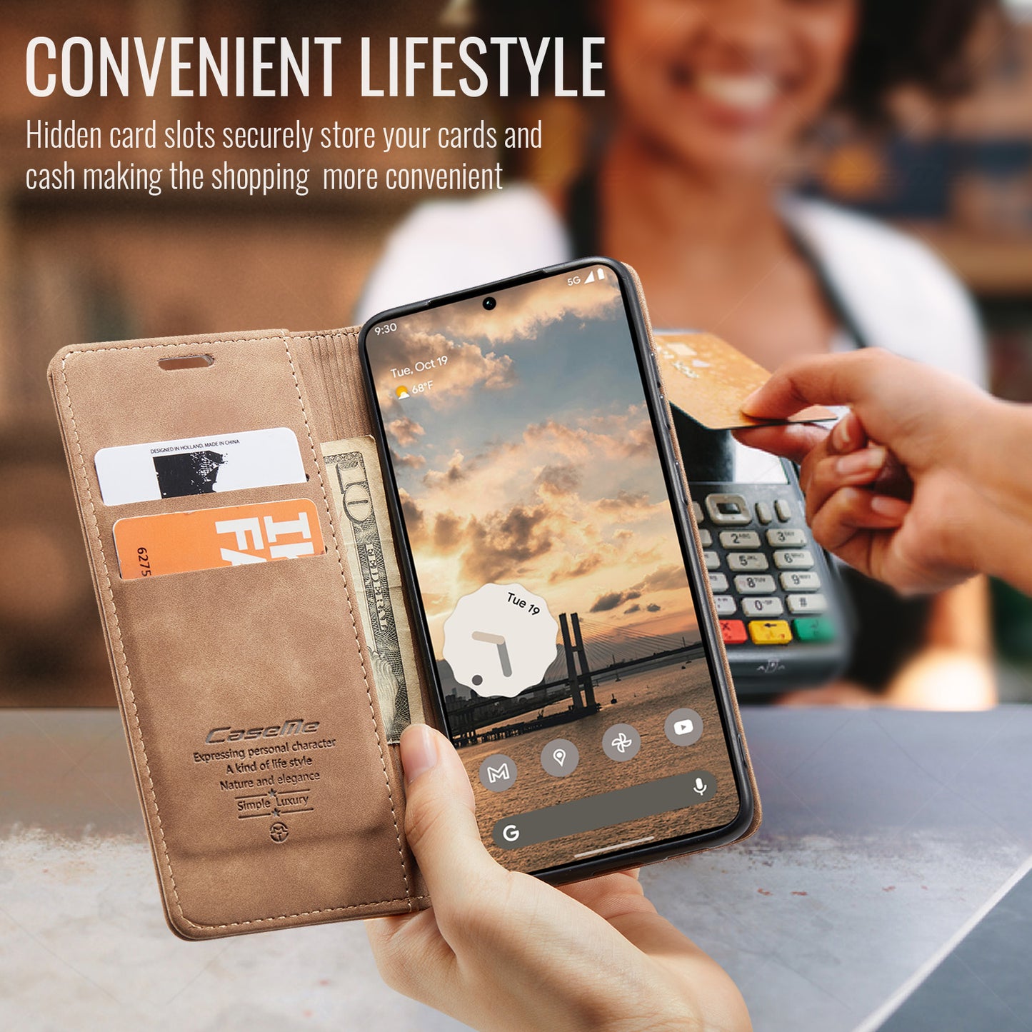CaseMe 013 Series PU Leather Wallet Case - For Google Pixel 11 Pro / Pixel 11