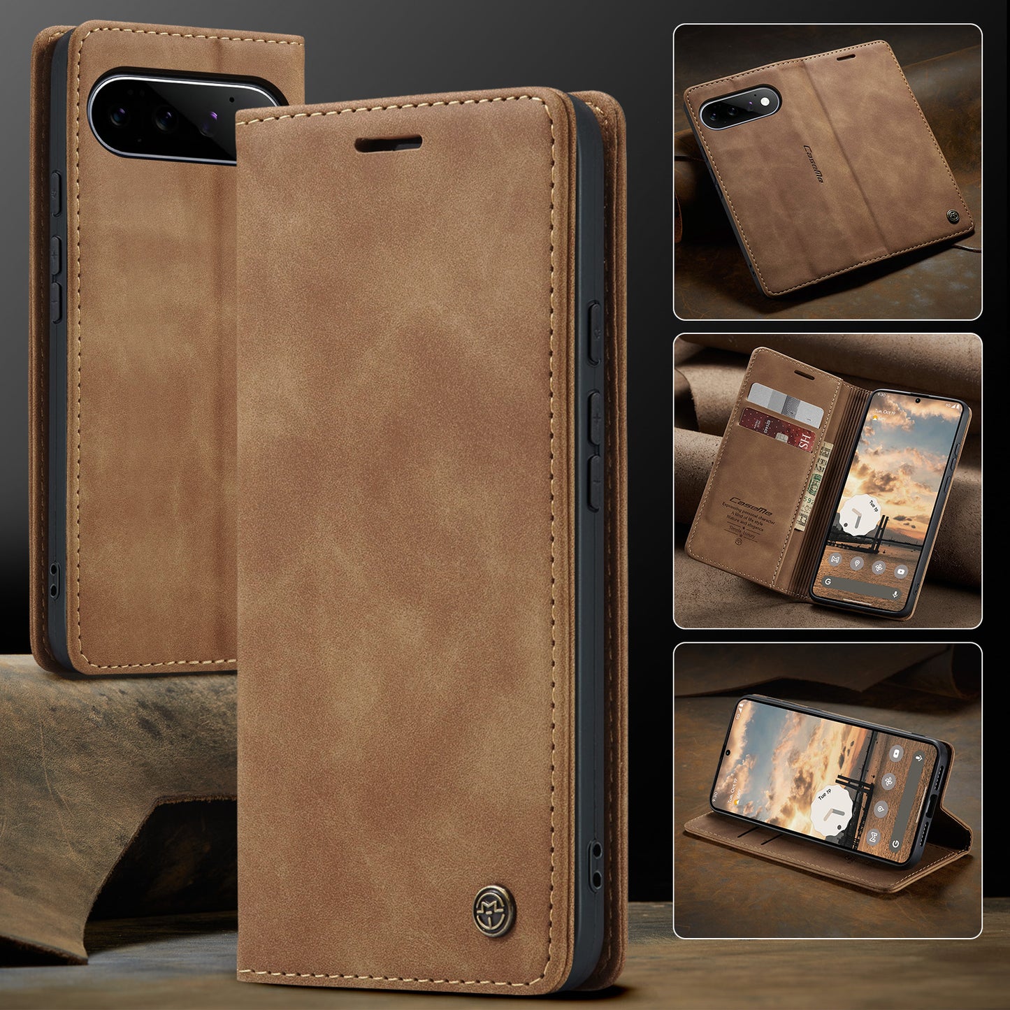 CaseMe 013 Series PU Leather Wallet Case - For Google Pixel 11 Pro / Pixel 11