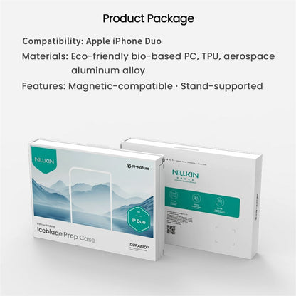 Nillkin Iceblade CamProp MagSafe Case Clear Lens Lid PC TPU Case - For iPhone Duo