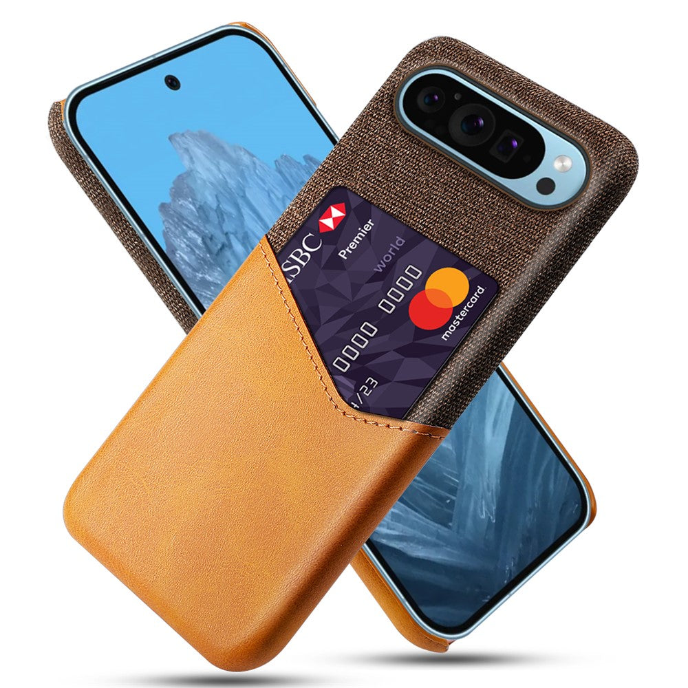 PU Leather Cloth Texture Hard PC Case with Card Slot - For Google Pixel 9 / 9 Pro