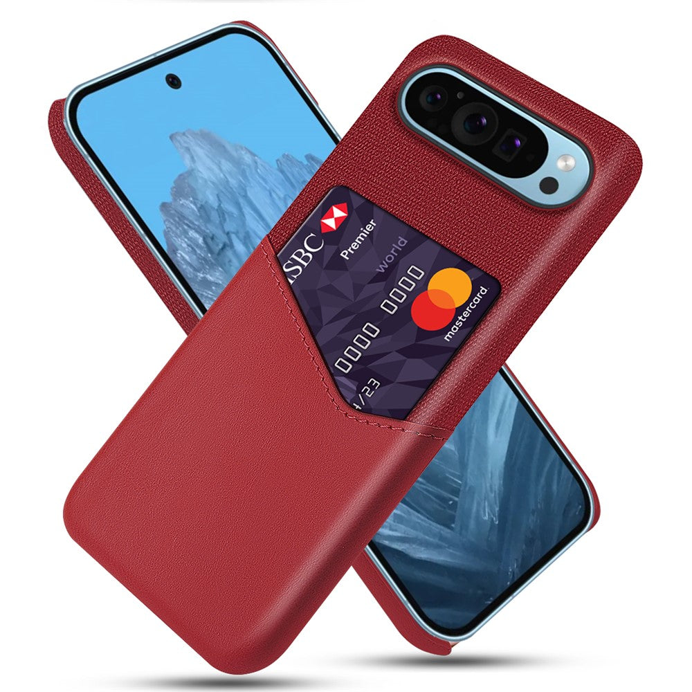 PU Leather Cloth Texture Hard PC Case with Card Slot - For Google Pixel 9 / 9 Pro