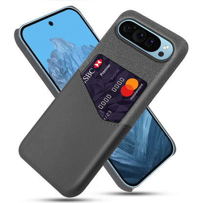 PU Leather Cloth Texture Hard PC Case with Card Slot - For Google Pixel 9 / 9 Pro