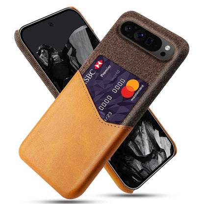 PU Leather Cloth Texture Hard PC Case with Card Slot - For Google Pixel 9 Pro XL