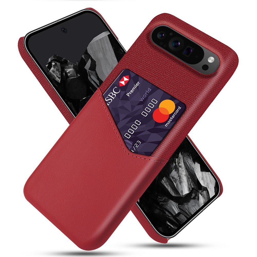 PU Leather Cloth Texture Hard PC Case with Card Slot - For Google Pixel 9 Pro XL