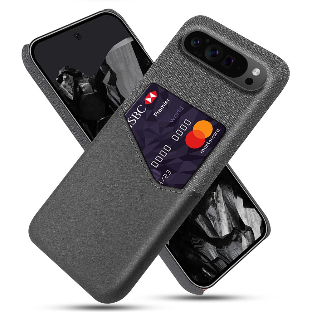 PU Leather Cloth Texture Hard PC Case with Card Slot - For Google Pixel 9 Pro XL