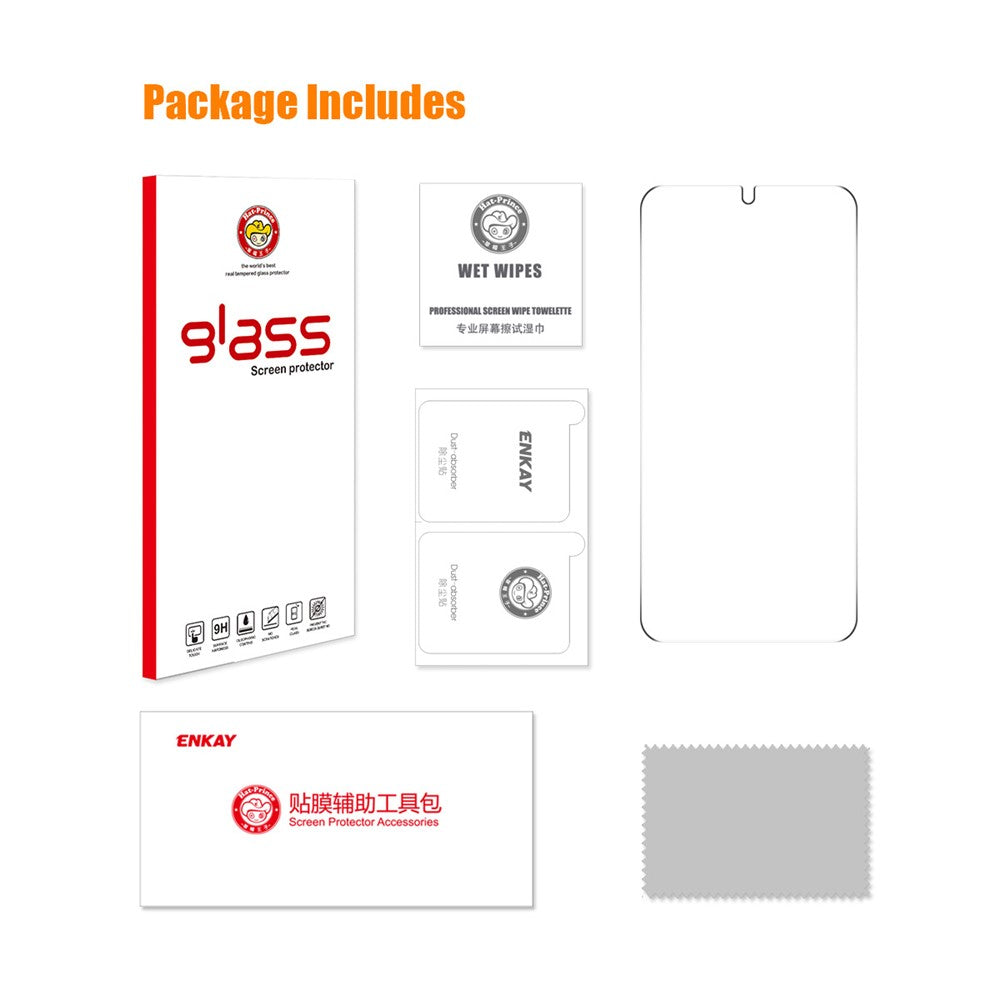 ENKAY HAT PRINCE 0.18mm Clear Tempered Glass Screen Protector (Fingerprint Unlock) - For Samsung Galaxy S25 / S24