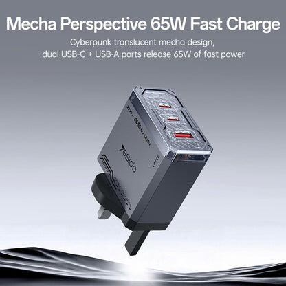Yesido YC147 65W GaN Charger Fast Charging Power Adapter with Multiple Ports Mechanical Design