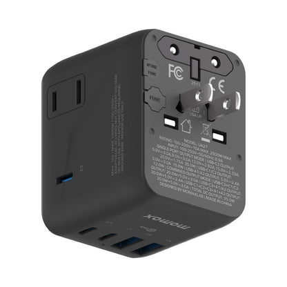 Momax UA27 1-World 2 Dual AC Global Travel Adapter 35W