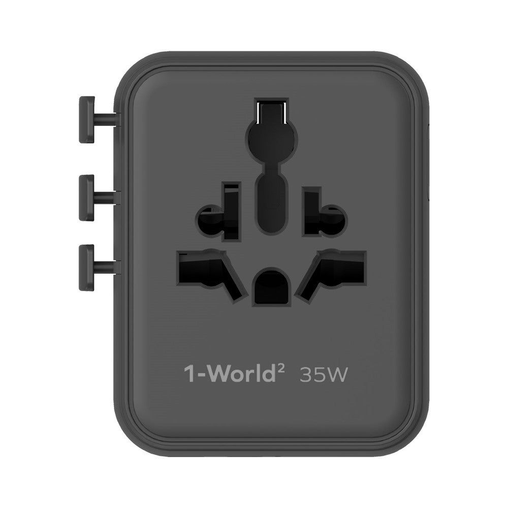 Momax UA27 1-World 2 Dual AC Global Travel Adapter 35W