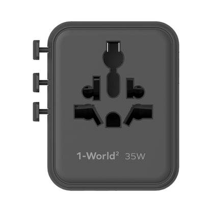 Momax UA27 1-World 2 Dual AC Global Travel Adapter 35W