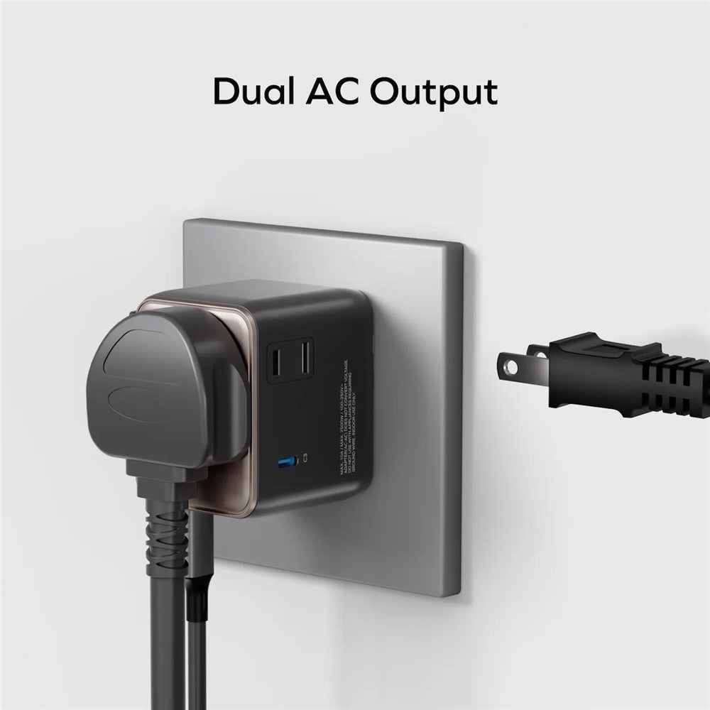 Momax UA27 1-World 2 Dual AC Global Travel Adapter 35W