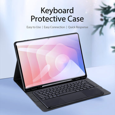 Dux Ducis TK Series PU Leather Black Case with Bluetooth-compatible Keyboard - For Samsung Galaxy Tab S11 Ultra