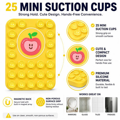 Apple Pattern Magnetic Suction Cup Phone Mount Compatible with MagSafe Case