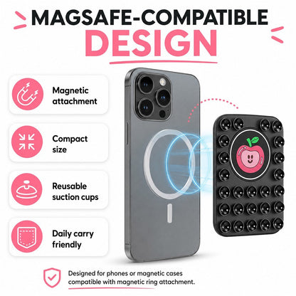 Apple Pattern Magnetic Suction Cup Phone Mount Compatible with MagSafe Case