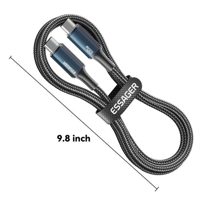 Essager USB-C to USB-C PD 100W 5A Data Cable Nylon Braided Fast Charging Cord - 0.25M