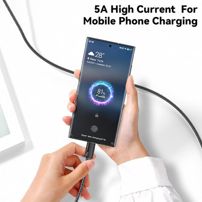 Essager USB-C to USB-C PD 100W 5A Data Cable Nylon Braided Fast Charging Cord - 0.25M