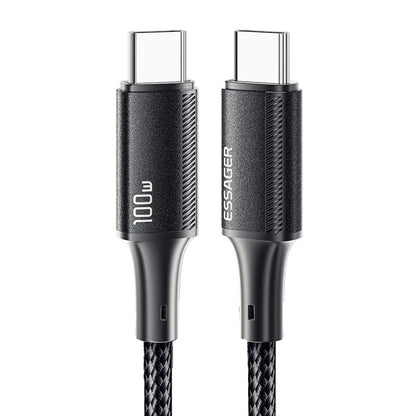 Essager USB-C to USB-C PD 100W 5A Data Cable Nylon Braided Fast Charging Cord - 3M