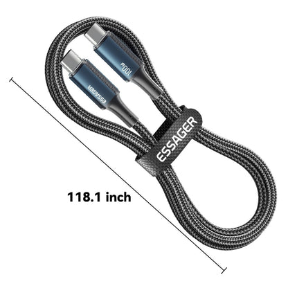 Essager USB-C to USB-C PD 100W 5A Data Cable Nylon Braided Fast Charging Cord - 3M