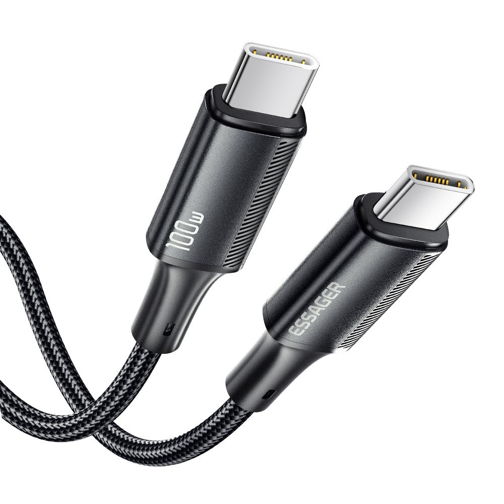 Essager USB-C to USB-C PD 100W 5A Data Cable Nylon Braided Fast Charging Cord - 3M