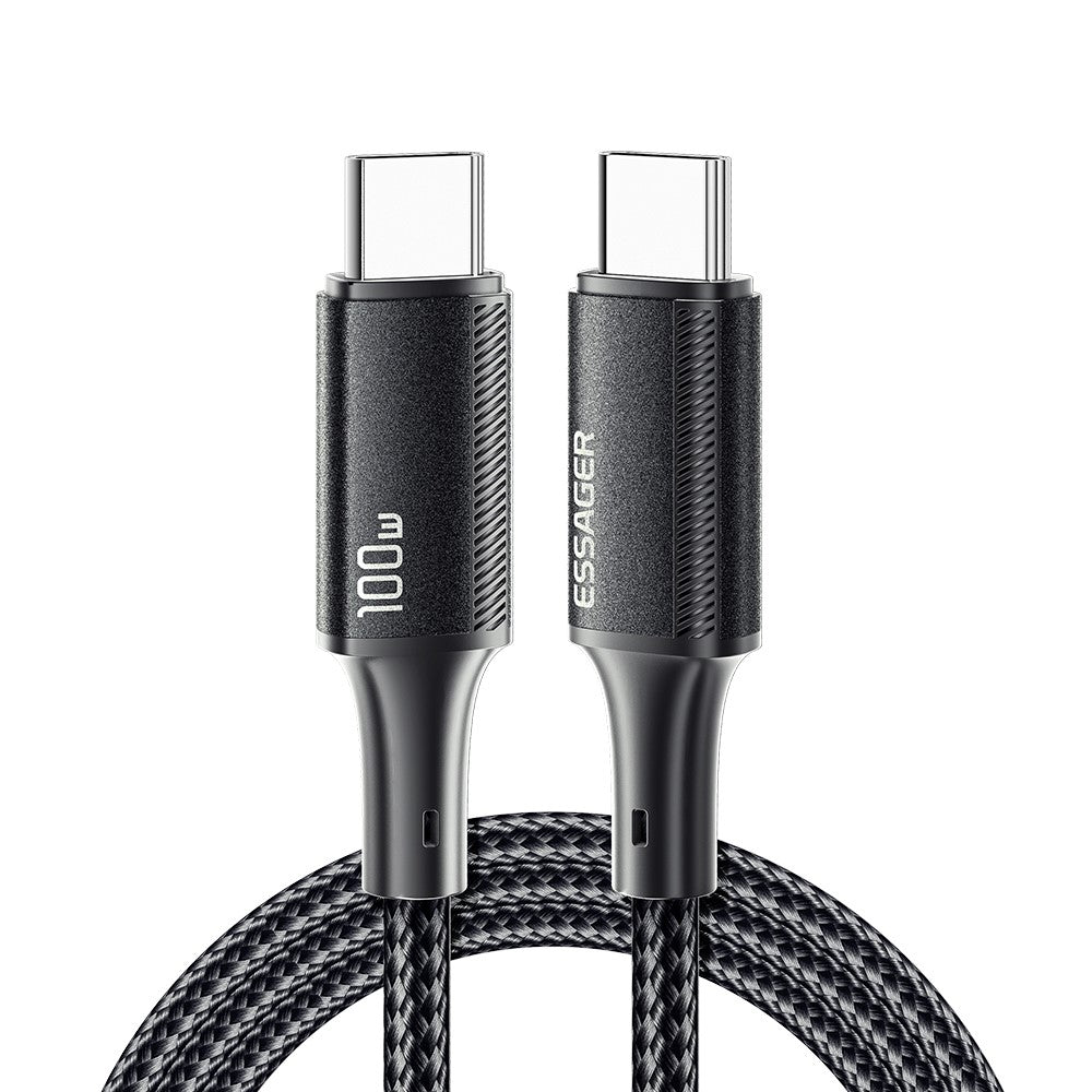 Essager USB-C to USB-C PD 100W 5A Data Cable Nylon Braided Fast Charging Cord - 3M