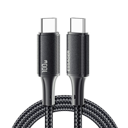 Essager USB-C to USB-C PD 100W 5A Data Cable Nylon Braided Fast Charging Cord - 3M