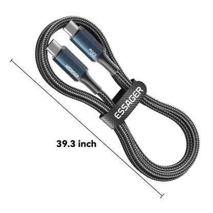 Essager USB-C to USB-C PD 100W 5A Data Cable Nylon Braided Fast Charging Cord - 1M