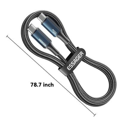 Essager USB-C to USB-C PD 100W 5A Data Cable Nylon Braided Fast Charging Cord - 2M