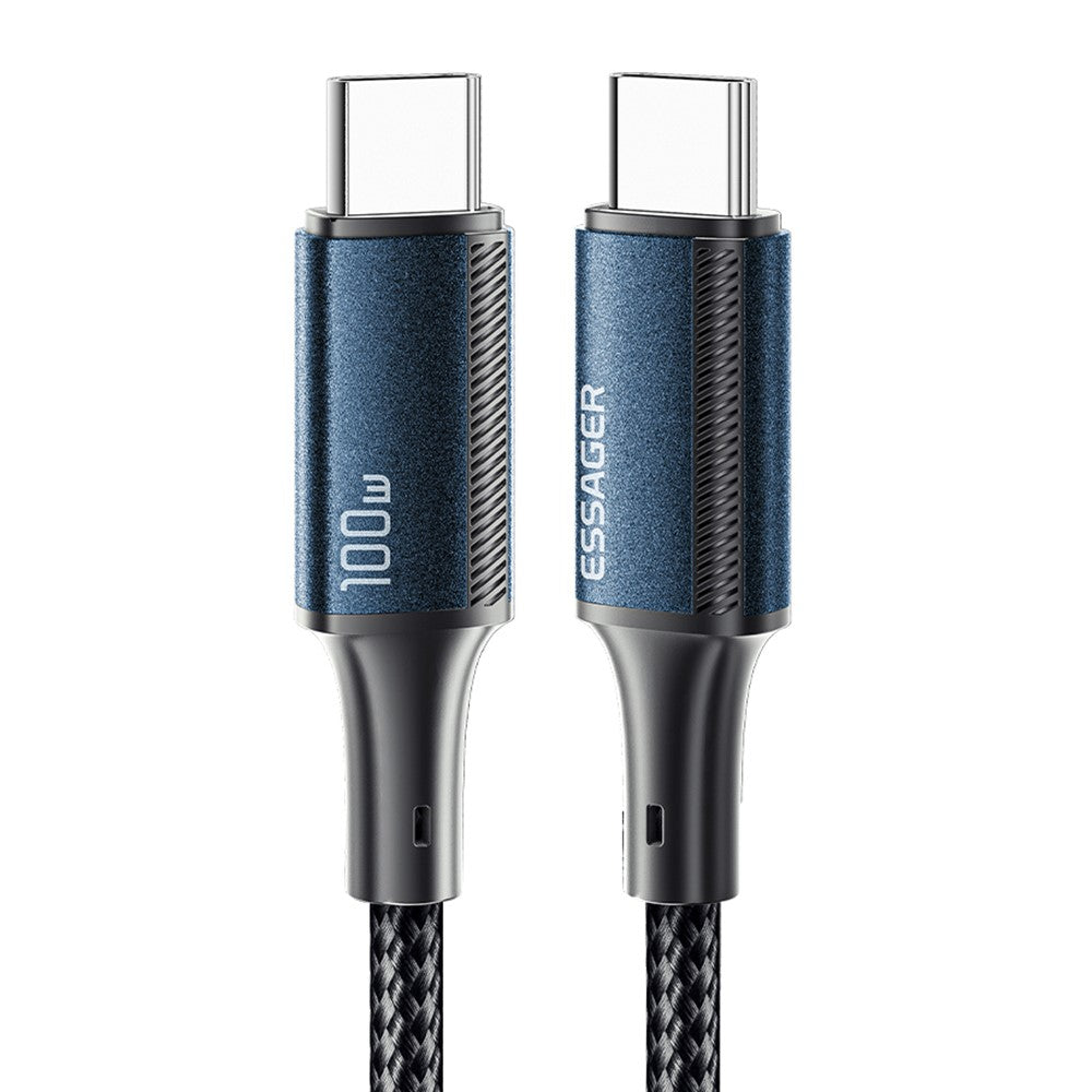 Essager USB-C to USB-C PD 100W 5A Data Cable Nylon Braided Fast Charging Cord - 2M