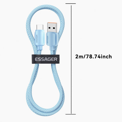 Essager A-C 7A 100W Fast Charging Data Cable USB-A to USB-C Braided TPE Cord - 2M