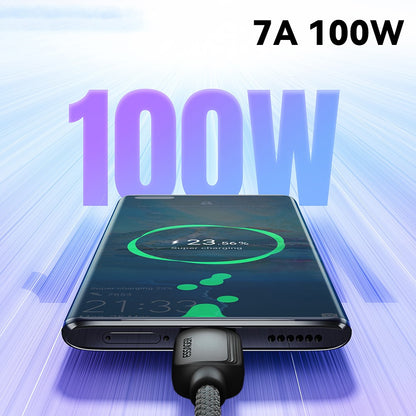 Essager A-C 7A 100W Fast Charging Data Cable USB-A to USB-C Braided TPE Cord - 3M