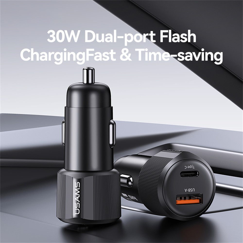 Usams CC283 Car Charger 60W Dual Port USB-A + Type-C Fast Charging