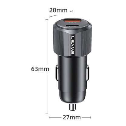 Usams CC283 Car Charger 60W Dual Port USB-A + Type-C Fast Charging