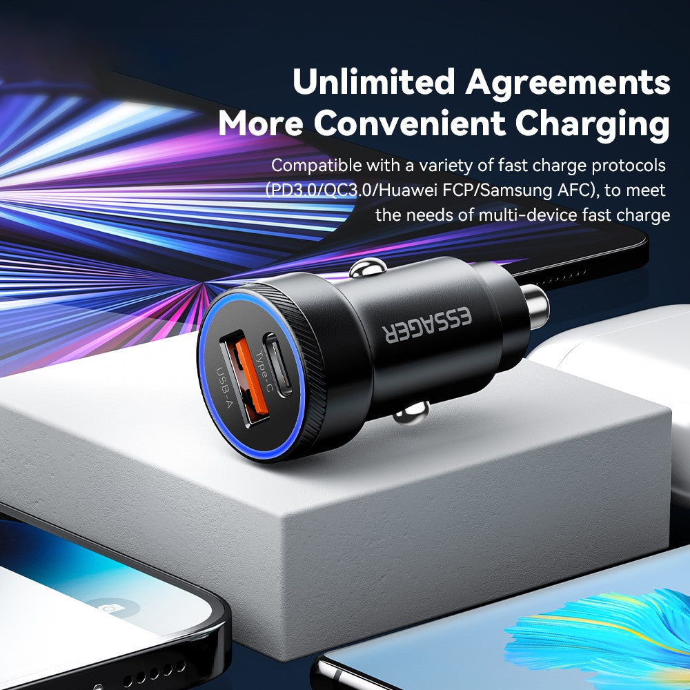 Essager 54W USB-A + USB-C Fast Charging Mini In Car Charger