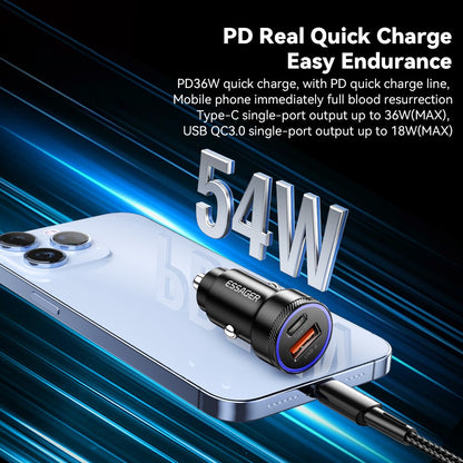 Essager 54W USB-A + USB-C Fast Charging Mini In Car Charger