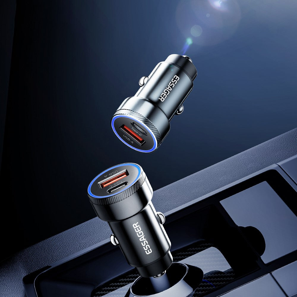Essager 54W USB-A + USB-C Fast Charging Mini In Car Charger