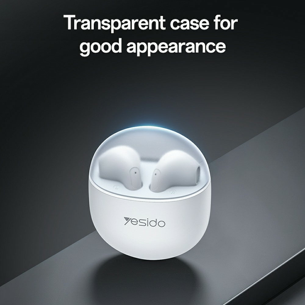Yesido TWS35 Semi In Ear Bluetooth-compatible White Earbuds