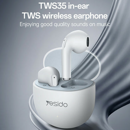 Yesido TWS35 Semi In Ear Bluetooth-compatible White Earbuds