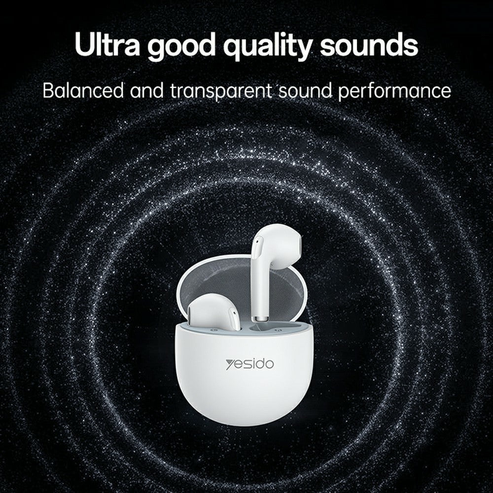 Yesido TWS35 Semi In Ear Bluetooth-compatible White Earbuds