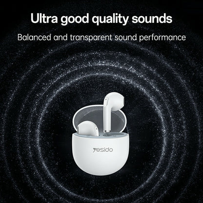 Yesido TWS35 Semi In Ear Bluetooth-compatible White Earbuds