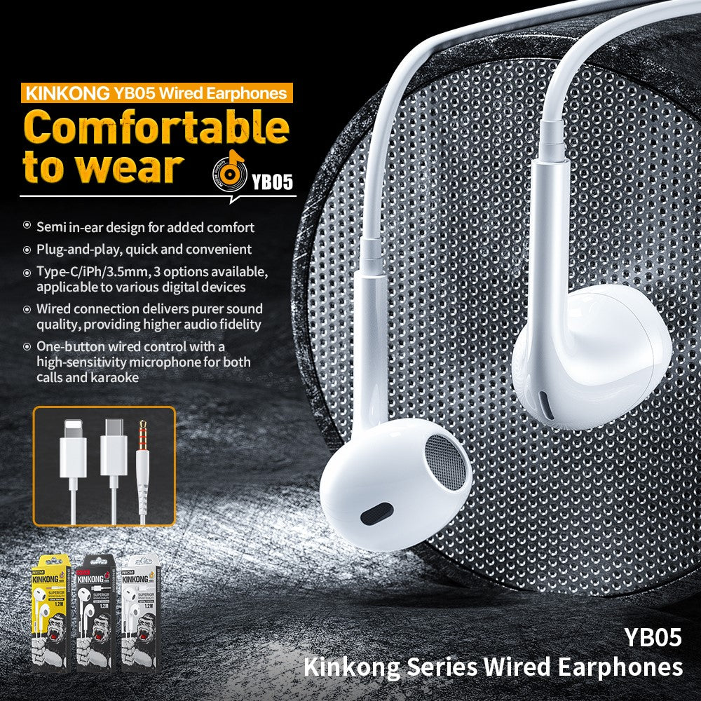 Wekome YB05 Kinkong Series Wired Earphones with Lightning Connector