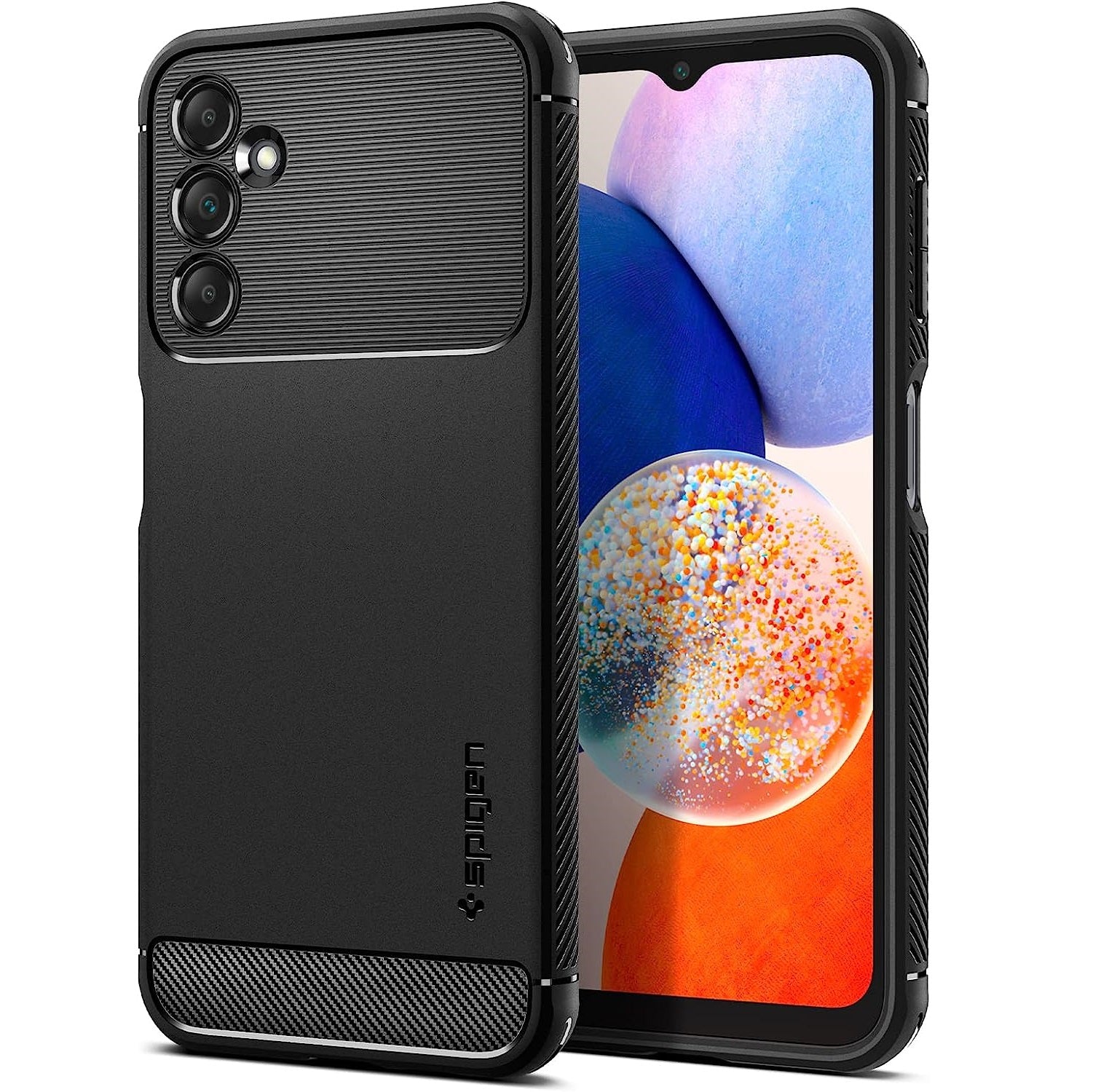 Spigen Rugged Armor Matte Black Case - For Samsung Galaxy A14 5G - mosaccessories