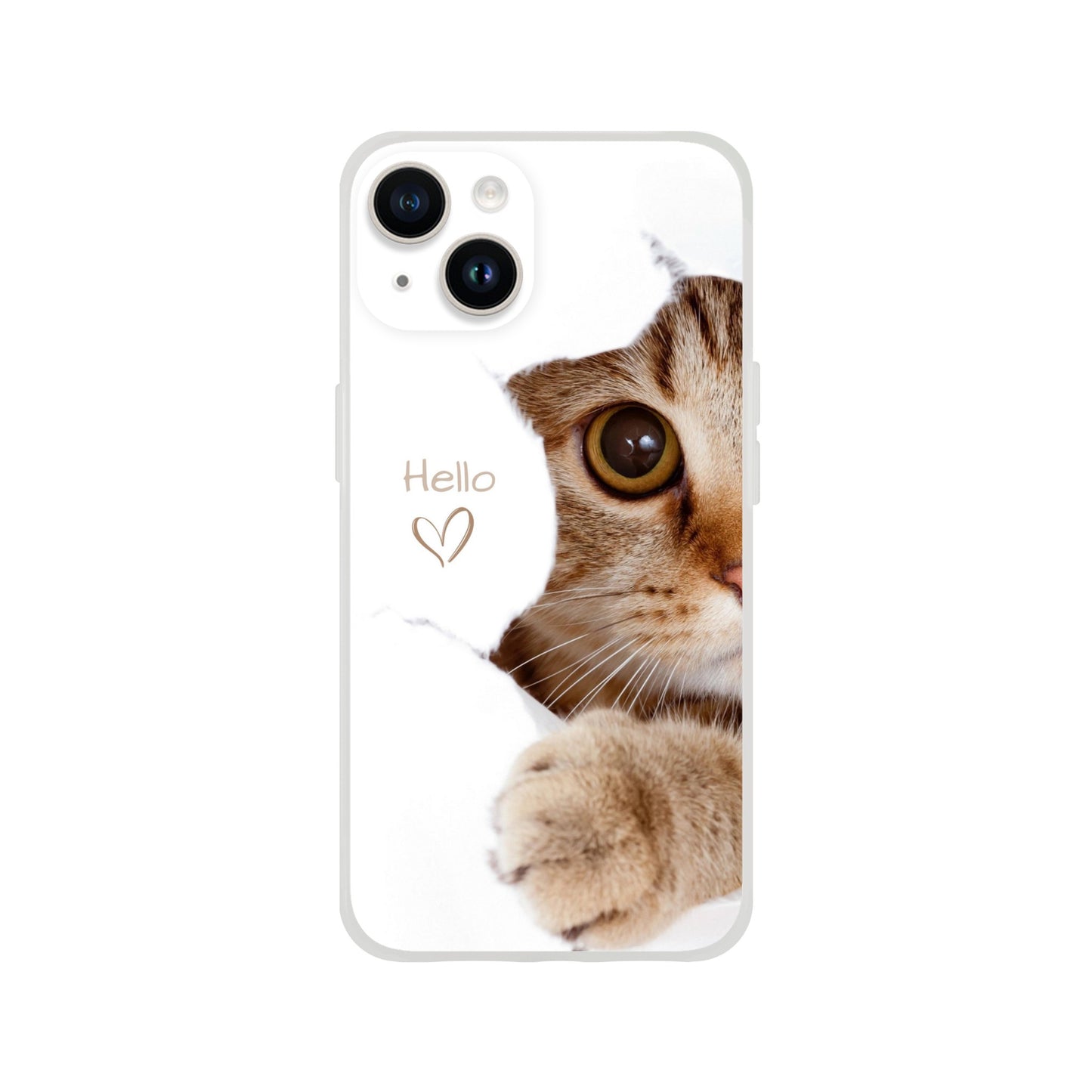 Hello Kitten Flexi Case Cover - For iPhone 14 / 13 / 12 / 11 / X / 8 / 7 Series