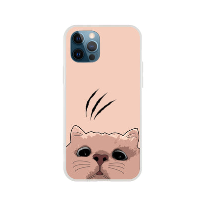 Cat Staring Up Flexi Case Cover - For iPhone 14 / 13 / 12 / 11 / X / 8 / 7 Series