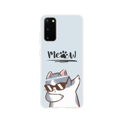 Meow Cat Dab Flexi Case Cover - For Samsung S23 / S22 / S21 / S20 Series