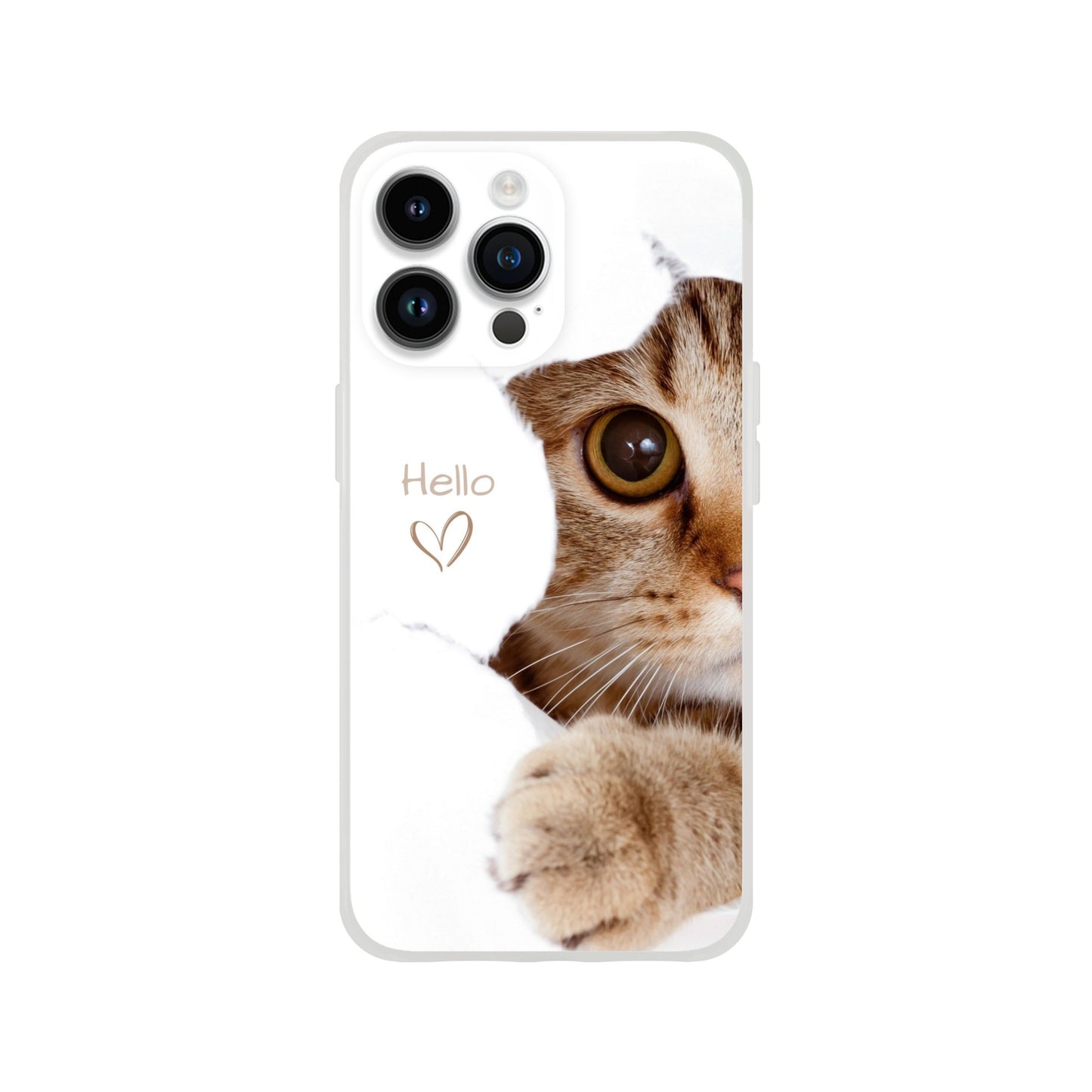 Hello Kitten Flexi Case Cover - For iPhone 14 / 13 / 12 / 11 / X / 8 / 7 Series