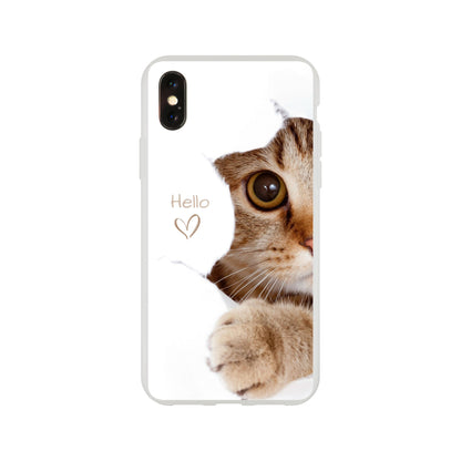 Hello Kitten Flexi Case Cover - For iPhone 14 / 13 / 12 / 11 / X / 8 / 7 Series