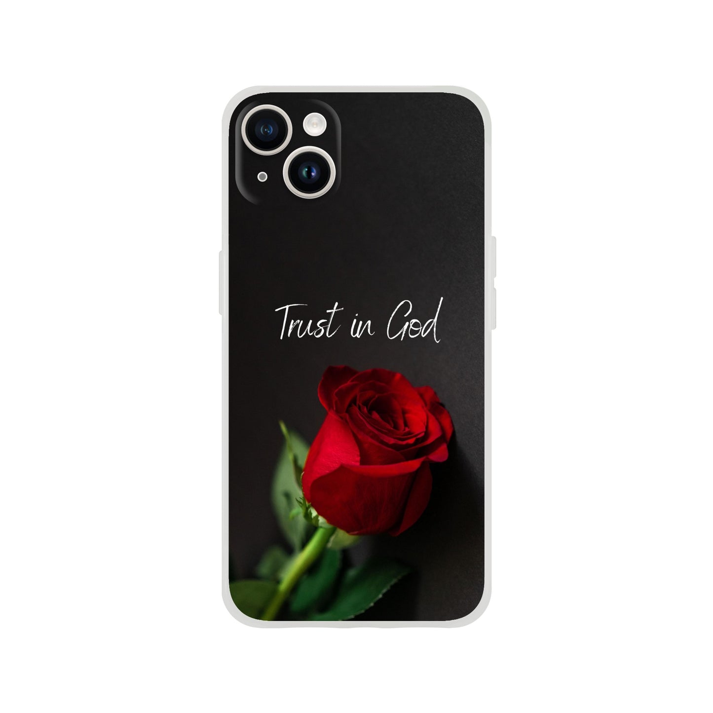 Trust in God Rose Flexi Case Cover - For iPhone 14 / 13 / 12 / 11 / X / 8 / 7 Series